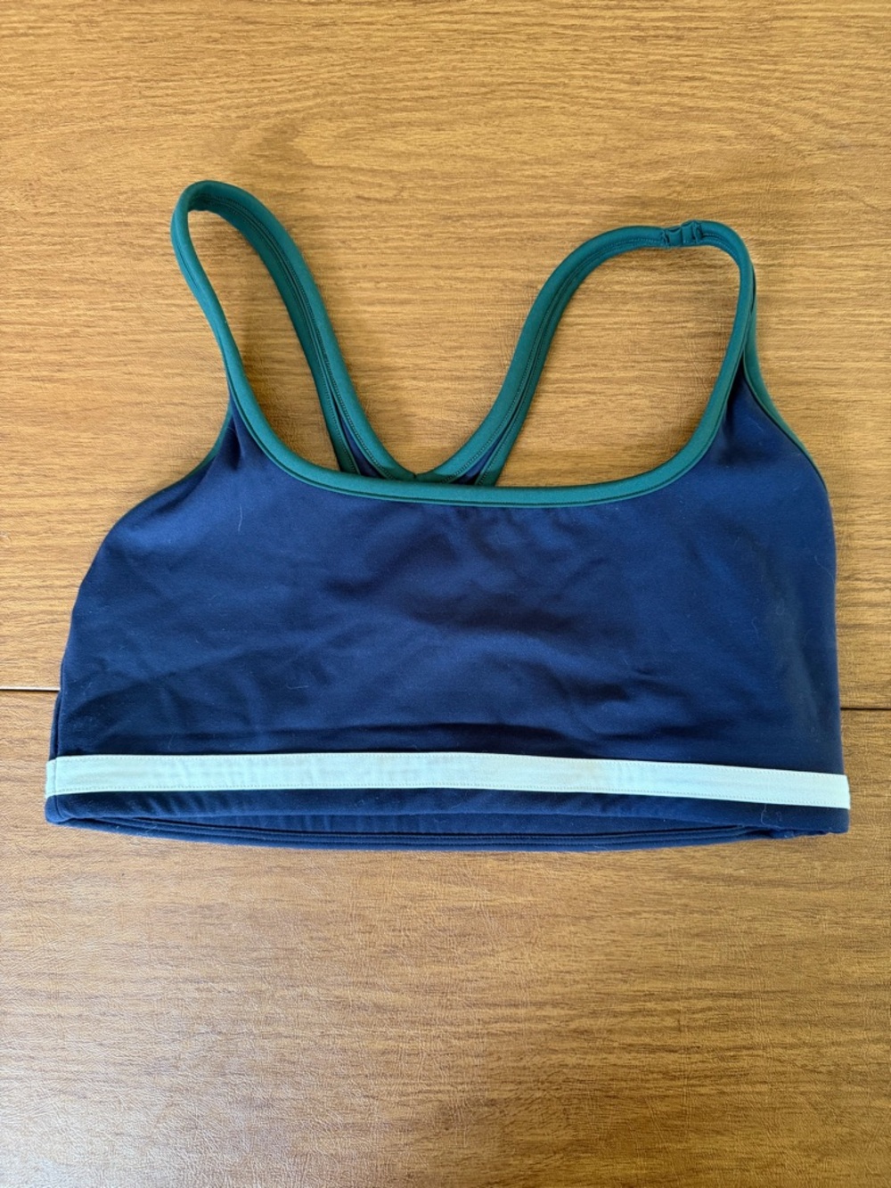 Splits59 Navy Sports Bra with Teal Trim